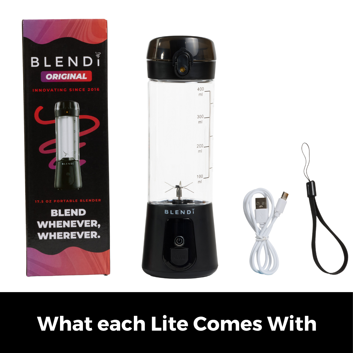 BLENDi Lite Electric Shaker (17oz) Black