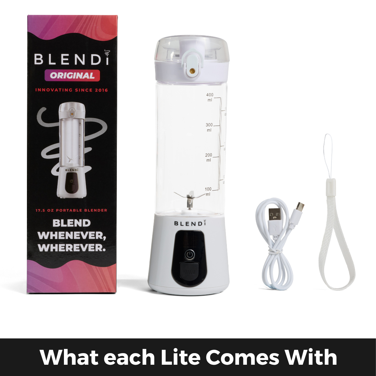 BLENDi Lite Electric Shaker (17oz) White