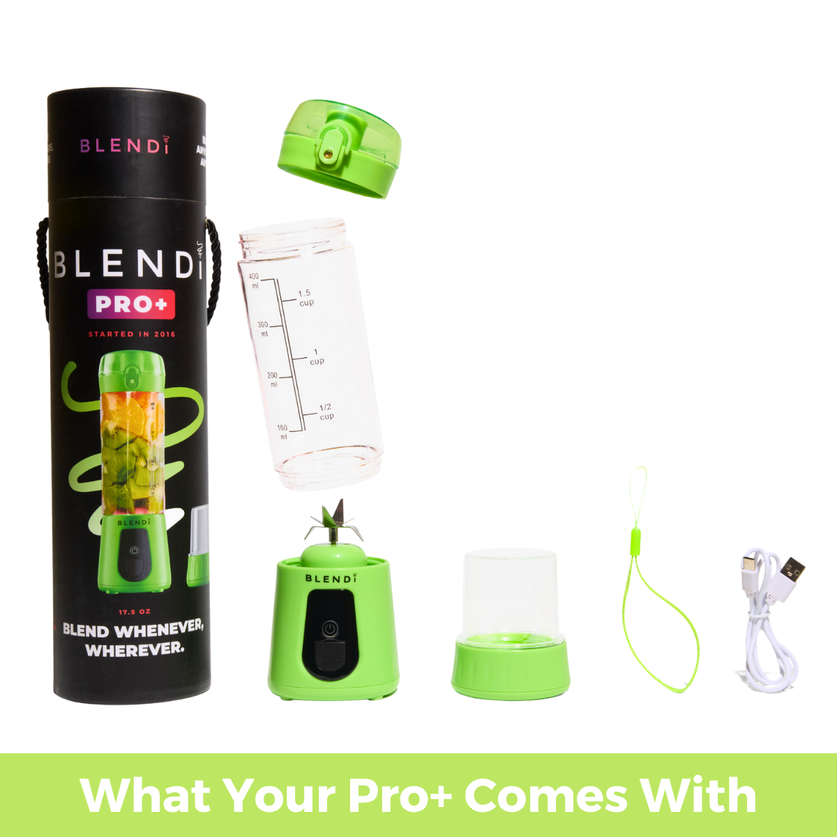 Pro+ Ice Crushing Portable Blender (17oz) Lime