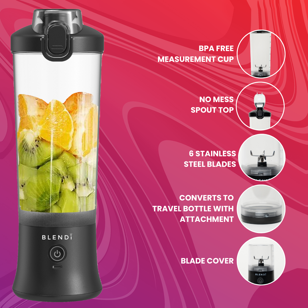 New 24-ounce BLENDi X portable blends more, blends beter with 20,000 RPM and pulse mode.