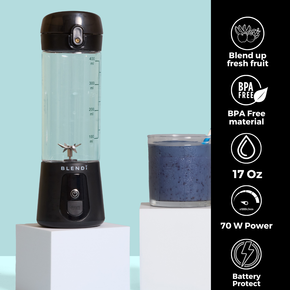 BLENDi Lite Electric Shaker (17oz) Black