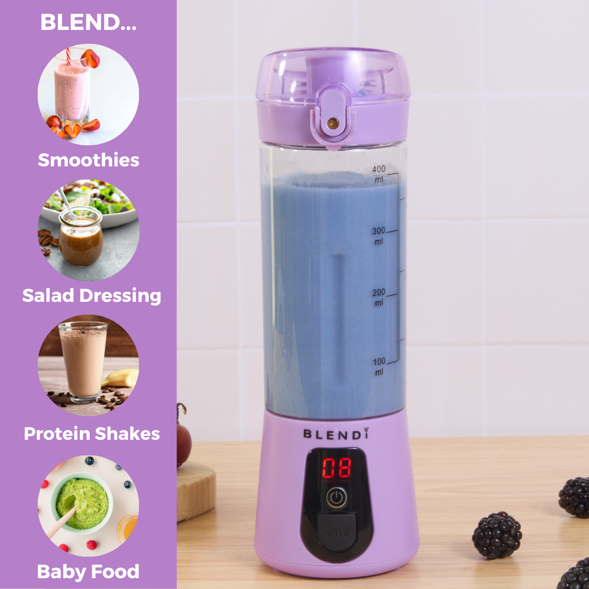 BLENDi Lite Electric Shaker (17oz) Lavender