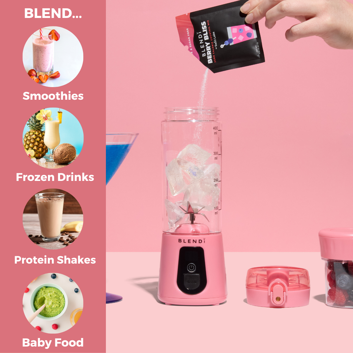 Pro+ Ice Crushing Portable Blender (17oz) Blush