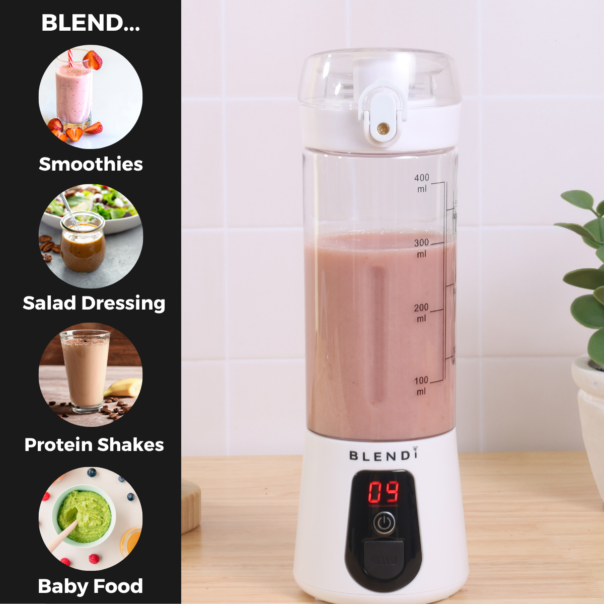 BLENDi Lite Electric Shaker (17oz) White