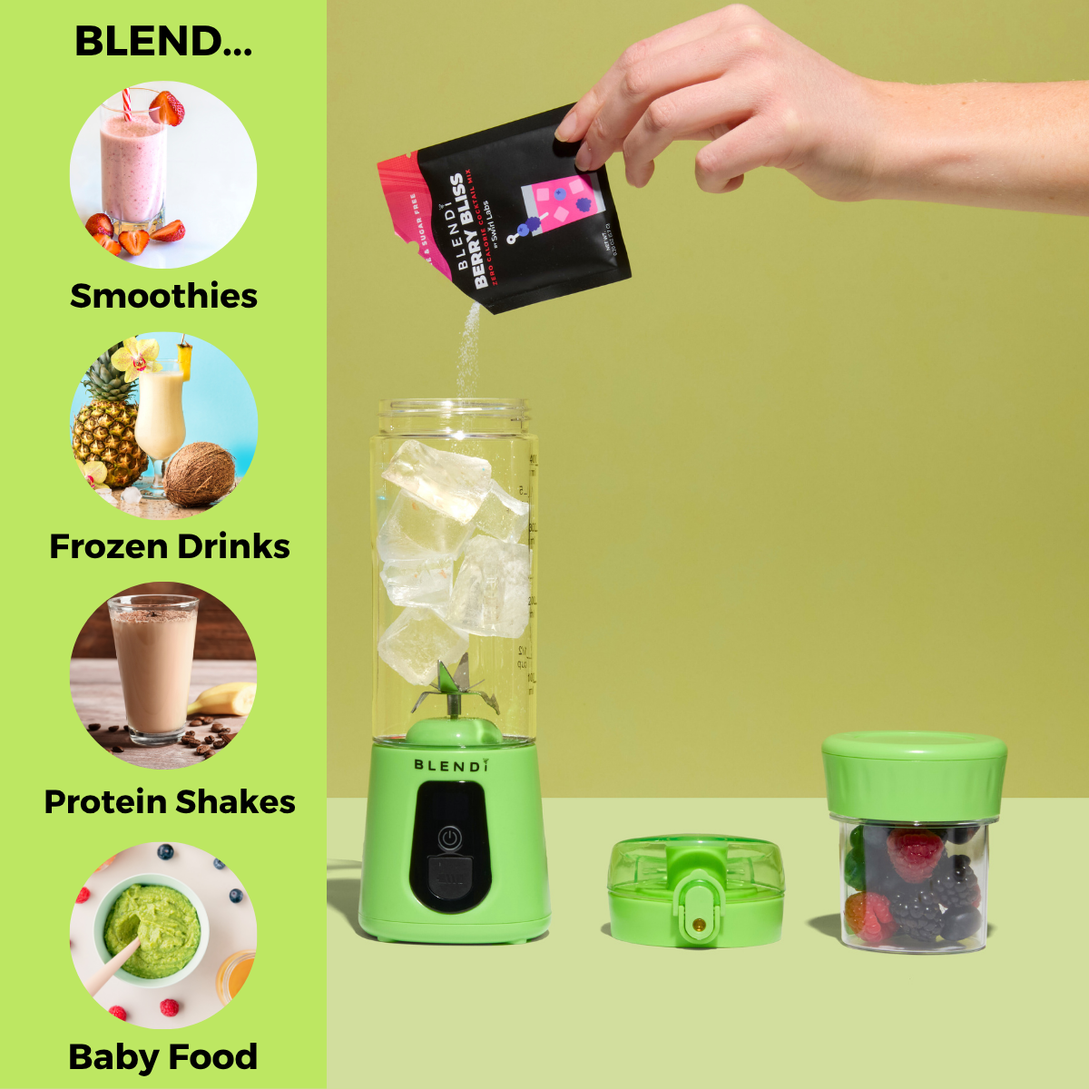 Pro+ Ice Crushing Portable Blender (17oz) Lime