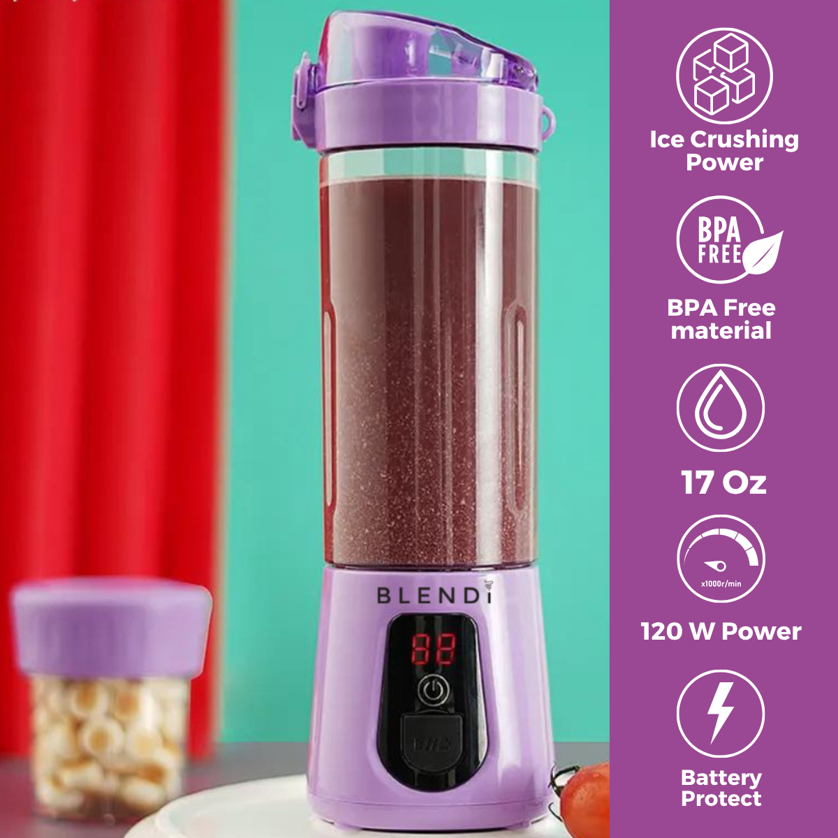 Pro+ Ice Crushing Portable Blender (17oz) Lavender