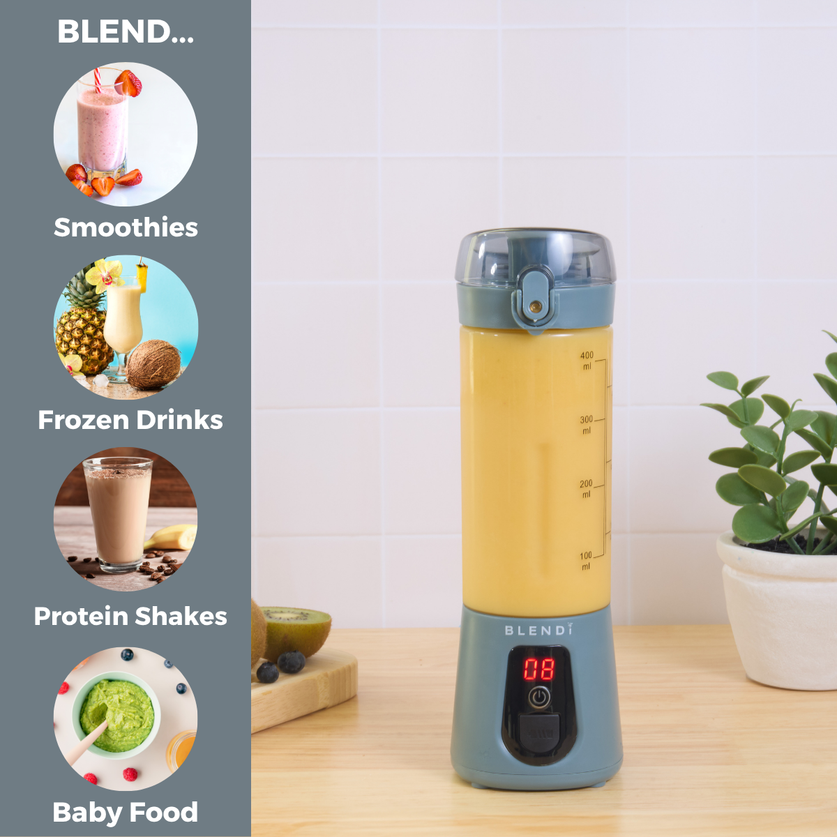 Pro+ Ice Crushing Portable Blender (17oz) Gray