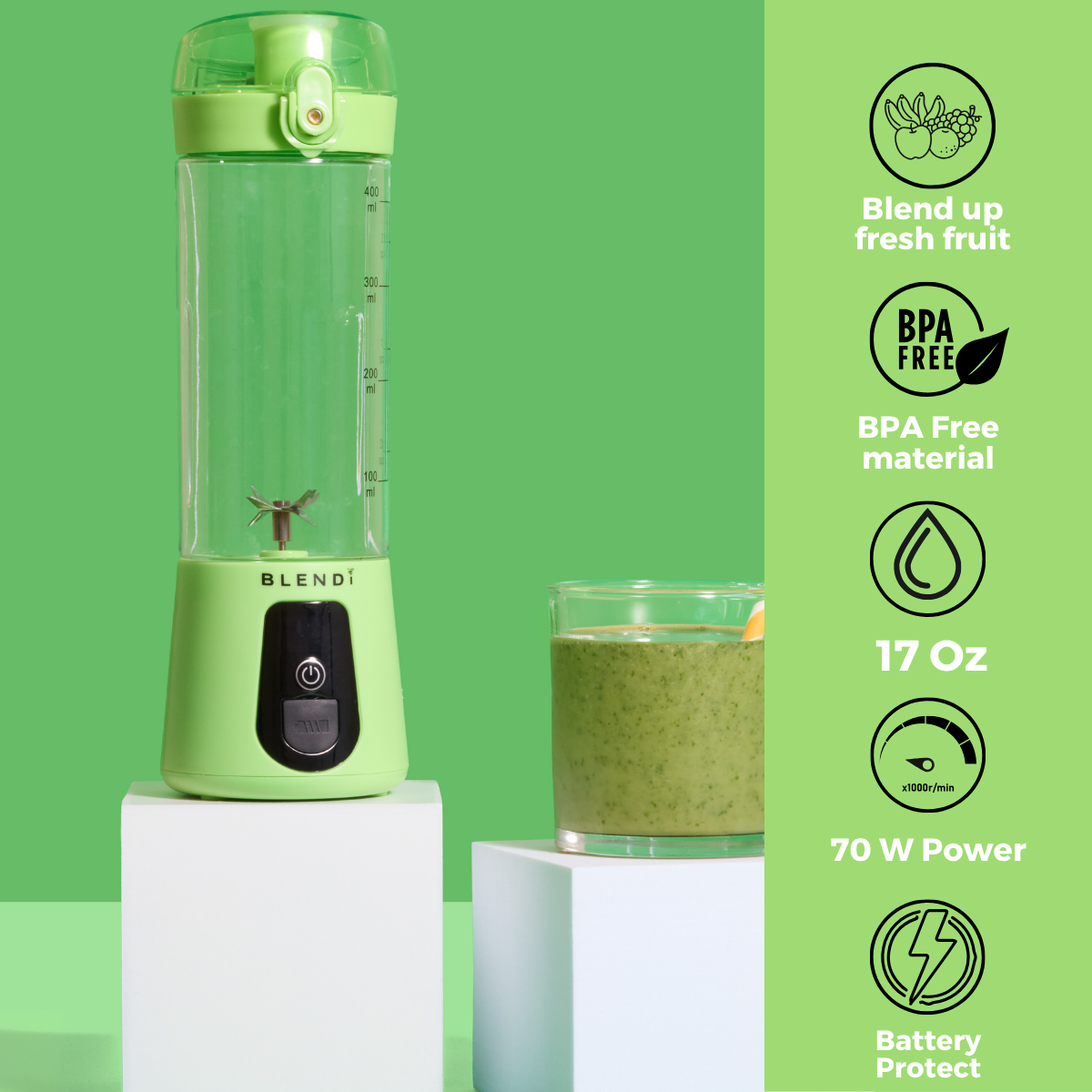 BLENDi Lite Electric Shaker (17oz) Lime