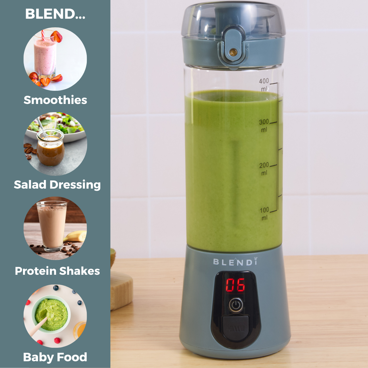 BLENDi Lite Electric Shaker (17oz) Gray