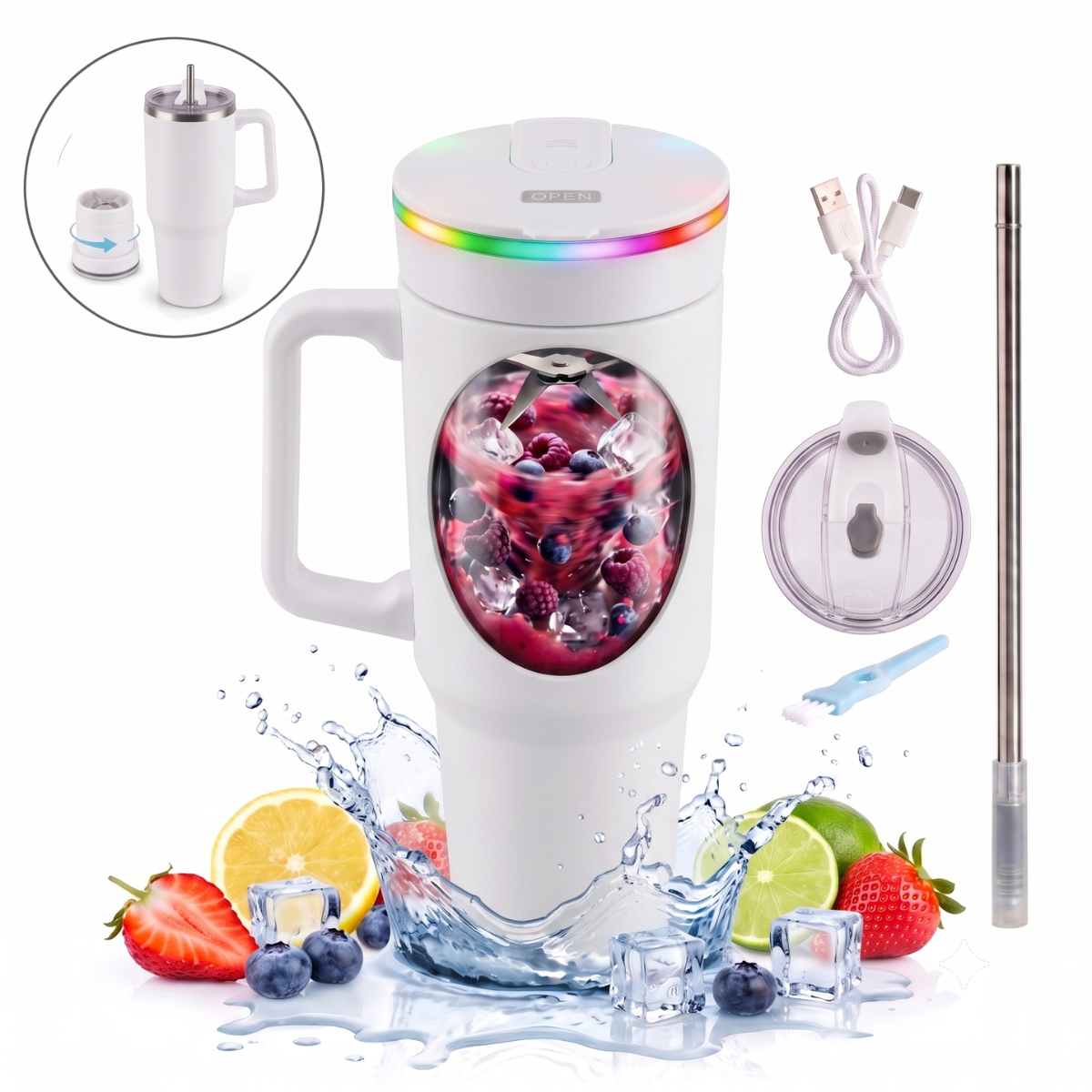 Steel (21oz) Promo 180W Insulated Portable Blender
